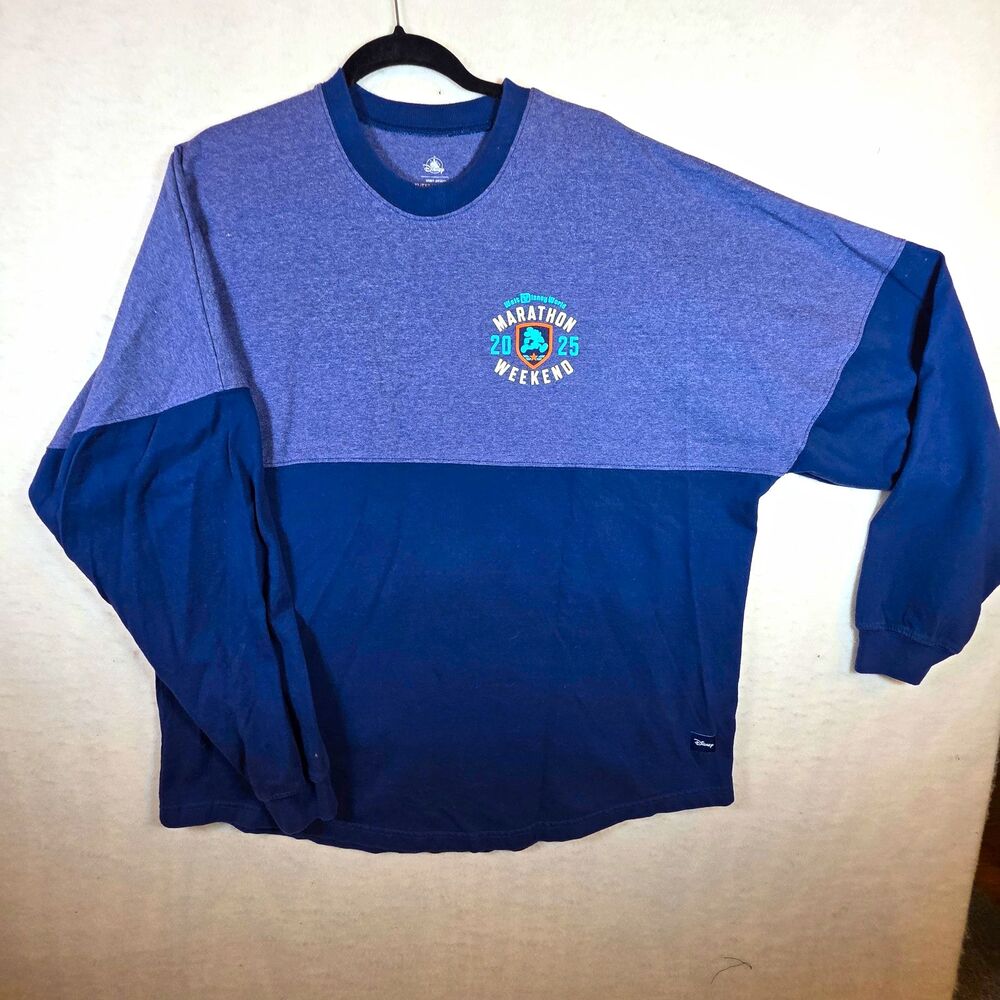 Disney RunDisney 2025 Marathon Weekend Long Sleeve Shirt Gray/Blue, Size XL